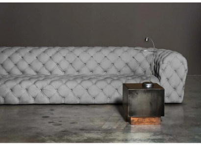 Grau Chesterfield Wohnzimmer Modern Design Couchen Sofa Möbel Stoff Big xxl Neu