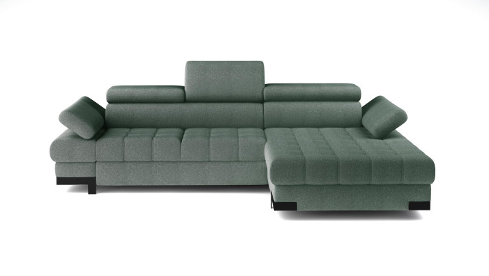 Ecksofa Sofa Couch Polster Wohnlandschaft Textil Eck Sofas Grün L Form Couchen