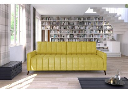 Dreisitzer Couch Polster Design Sofa Moderne 3er Sitz Sofas Zimmer Möbel Gelb