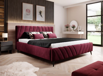 Luxus Bett Design Textil Betten Polster Hotel 180x200cm Schlafzimmer Möbel Samt