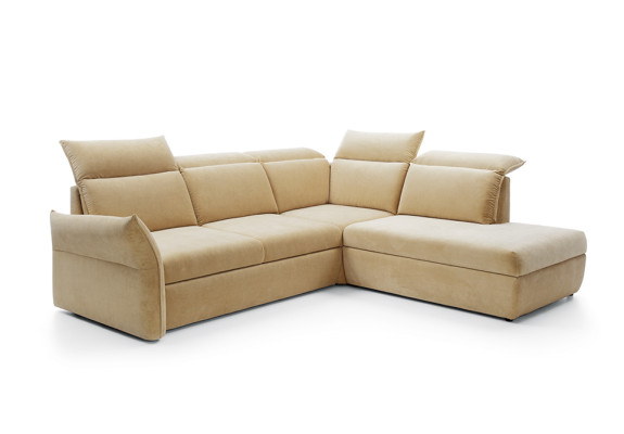 Ecksofa L-form Beige Eckcouch mit Schlaffunktion Garnitur Wohnlandschaft