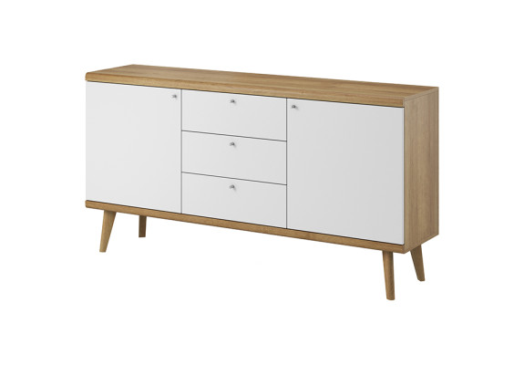 Moderne Holz XXL Low Kommode 107cm Sideboard Boards Wohnzimmerschrank Kommoden