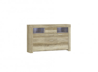 Kommode SK155 Kommoden Sideboard Schrank 2 Türen MDF Holz Schrank 4 Schubladen
