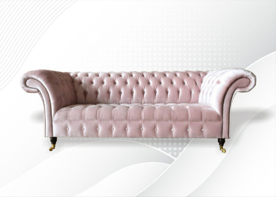 Chesterfield 3Sitzer Hellpink Kreative Möbel Neu Wohnzimmer Modern Design Sofa