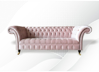 Chesterfield 3Sitzer Hellpink Kreative Möbel Neu Wohnzimmer Modern Design Sofa