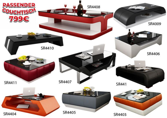 Moderne Ledersofa Wohnlandschaft L Form Sofa Couch Sound - USB - Bluethooth Neu