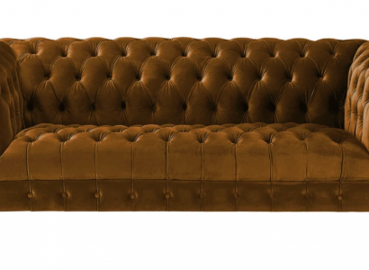 Dreisitzer Chesterfield Braune Stoff Sofa Neu Original Design Couchen Polster