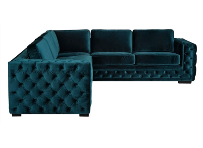 Grüne Ecksofa Wohnlandschaft Couch Eckgarnitur Polster Möbel Design Chesterfield
