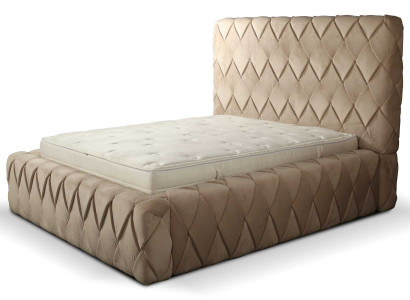 Luxus Bettrahmen 180x200 cm Farbe beige Kopfteil Betten Schlafzimmer Möbel