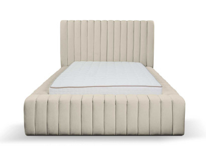 Luxus Schlafzimmer Bett Doppelbett Holz Polster Betten Bettrahmen beige