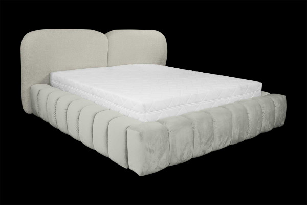 Luxus Bettrahmen 180x200 cm Farbe Grau Kopfteil Betten Schlafzimmer Möbel