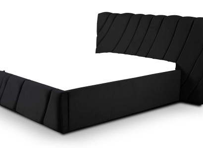 Luxus Schlafzimmer Bett Doppelbett Schwarz Holz Polster Betten Bettrahmen