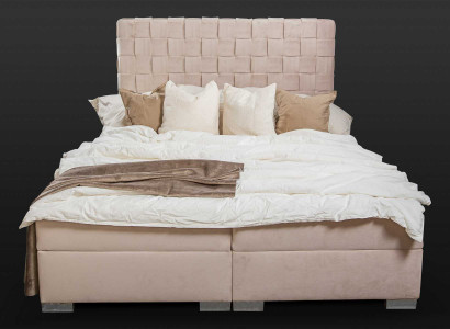 Polsterbett Betten beige Polster Designer Luxus Design 180x200 Doppelbett