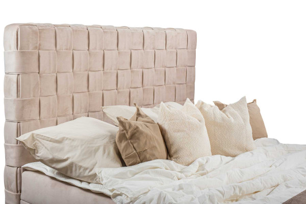 Polsterbett Betten beige Polster Designer Luxus Design 180x200 Doppelbett