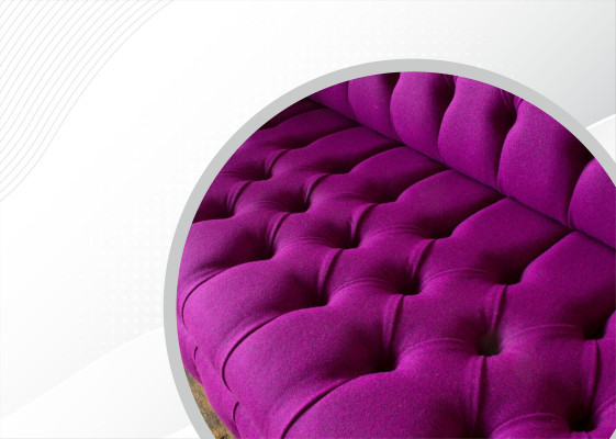 Chesterfield 3Sitzer Lila Stoff Design Couchen Polster Sofas Neu Kreative Sofa