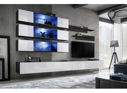 Designer Komplett Wohnwand Lowboard Wohnzimmermöbel Einrichtung Wandschrank