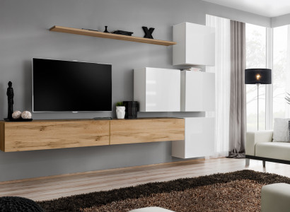 Wohnwand Braun Wohnzimmer Holz Modern Möbel Garnitur Luxus Komplett Wandschrank