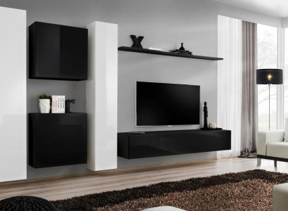 Wohnzimmer Wohnwand Set 4tlg Gruppe Garnitur Schrank 4tlg. Holz Möbel Regal