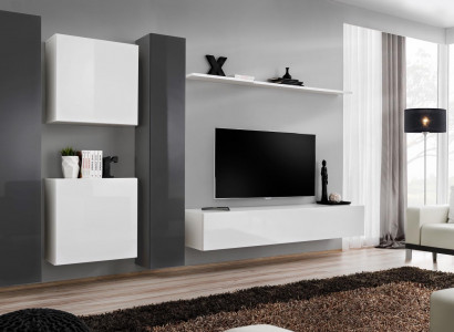 Wohnzimmermöbel Weiß Wohnwand Designer Möbel Komplette Set 6tlg Neu