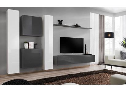 Grau Wandschrank Wohnzimmer Wand Regal Design Wand Schrank Modern Einrichtung