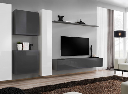 Grau Wandschrank Wohnzimmer Wand Regal Design Wand Schrank Modern Einrichtung