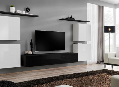 Komplett Weiß Wandschrank Wohnwand Luxus Wohnzimmer Sideboard TV Ständer Modern