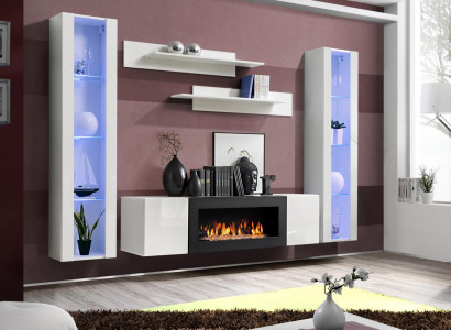 Designer Wohnzimmer Modern Luxus Einrichtung Wohnwand Wand Regale Sideboard