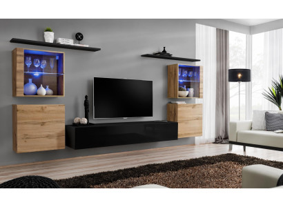 Designer Komplett Wohnzimmer Luxus Wohnwand Gruppe Modern Sideboard Einrichtung