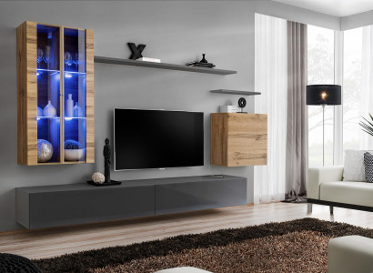 Design Möbel Wandschrank Wohnwand Wohnzimmermöbel TV-Ständer Holzmöbel Sideboard