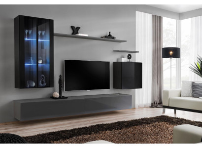 Wohnzimmer Set 3x Wandschrank TV Ständer Wohnmöbel Modern Designer Stil
