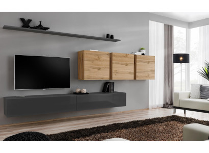 Designer Sideboard Holzmöbel Komplett 7tlg Wandschrank Wohnzimmermöbel