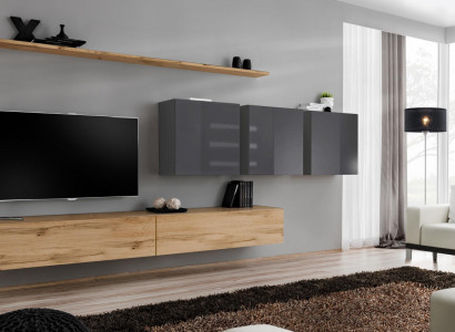 Braun Wohnwand Wohnzimmer Wandschrank Wand Regal Schrank Designer Einrichtung