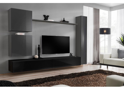 Wohnzimmer rtv Schrank Wohnwand Regal Luxus Wandschrank TV Sideboard Set 6tlg.