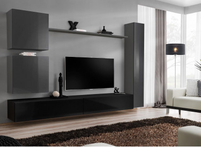 Wohnzimmer rtv Schrank Wohnwand Regal Luxus Wandschrank TV Sideboard Set 6tlg.