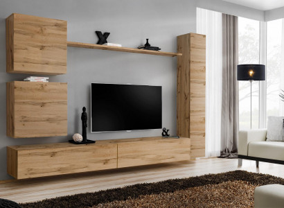 Wandschrank Modern Wohnwand Braun Holzmöbel Wohnzimmermöbel Designer