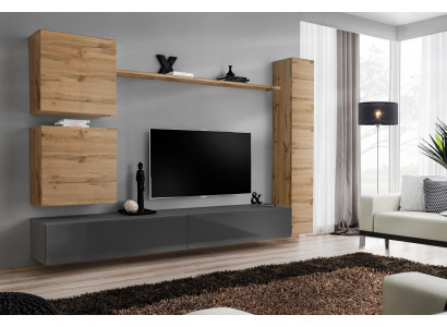 Einrichtung Designer Braun 3x Wandschrank Holzmöbel Luxus Set TV-Ständer