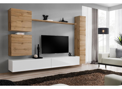Wohnzimmermöbel Wohnwand Designer Wand Regal TV-Ständer Sideboard Holzmöbel