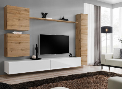 Wohnzimmermöbel Wohnwand Designer Wand Regal TV-Ständer Sideboard Holzmöbel