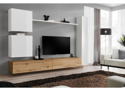 Weiß Komplett Set Wohnzimmermöbel Wohnwand Regal Luxus Wandschrank Neu