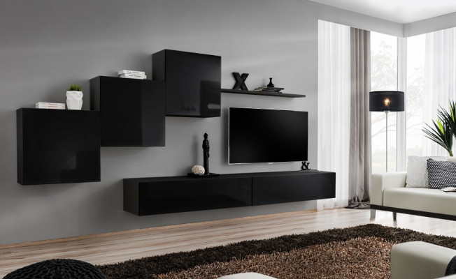 Wohnzimmer Set Wohnwand Wandschränke TV-Ständer Wand Regal Sideboard Komplett