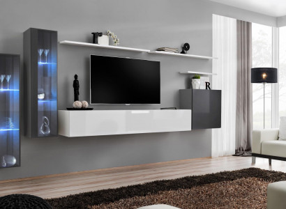 Komplett Wohnwand TV-Ständer Wandregal Luxus Wandschrank Einrichtung Designer