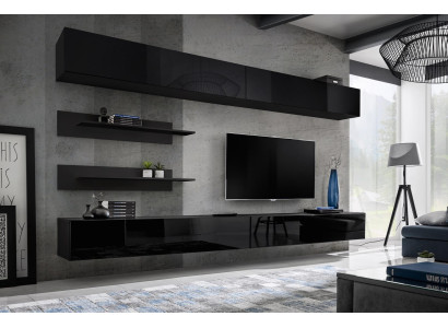 Wohnzimmer Wand Regal Garnitur 6tlg. Design Wohnwand Wandschrank Design