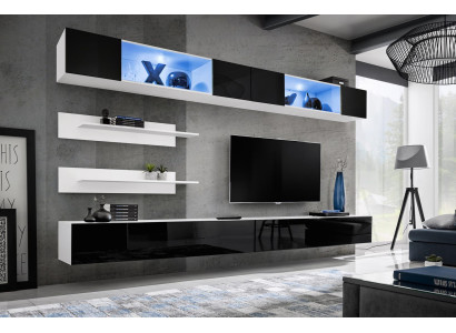 Wohnzimmer Set 6 tlg Luxus Wohnwand Wandschrank 2x TV-Ständer Design Einrichtung