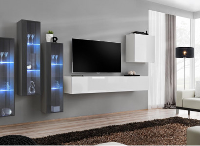 Wohnzimmermöbel Schrank Set Design Wohnzimmer Sideboard Wandregal Hänge Vitrine