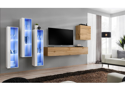 Wohnzimmermöbel Designer Wohnwand TV Ständer Hochglanz Sideboard Wand Schrank