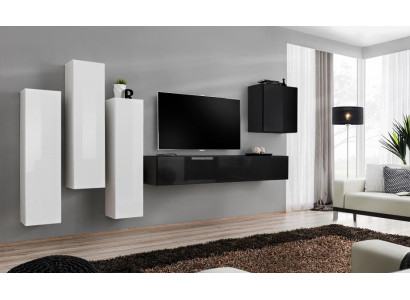 Wohnzimmer Wandschrank Luxus Garnitur TV-Ständer Modern Möbel Holz Designer