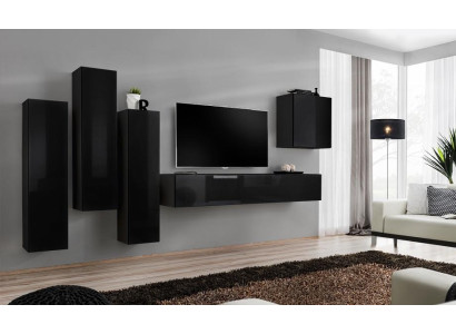 Wohnwand Set 5tlg. TV-Ständer Wohnzimmer rtv Wandschrank Garnitur Gruppe Neu