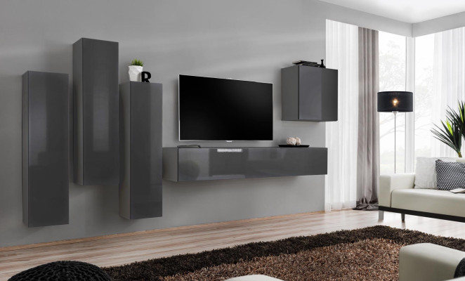 Set Modern Wohnwand Wohnzimmer TV-Ständer Wohnzimmer Set 5tlg. TV-Ständer