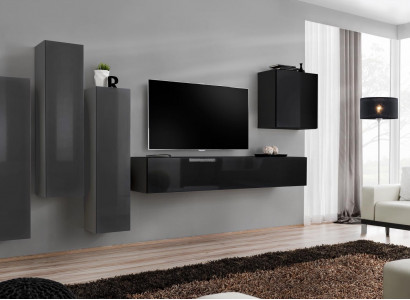 Design Wohnwand TV Ständer 3x Wandschrank Sideboard Schrank Luxus Möbel