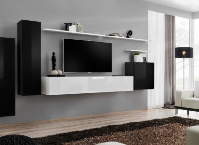 Wohnwand Set 7tlg TV-Ständer Luxus Designer Sideboard Wohnzimmer Wandregal Neu